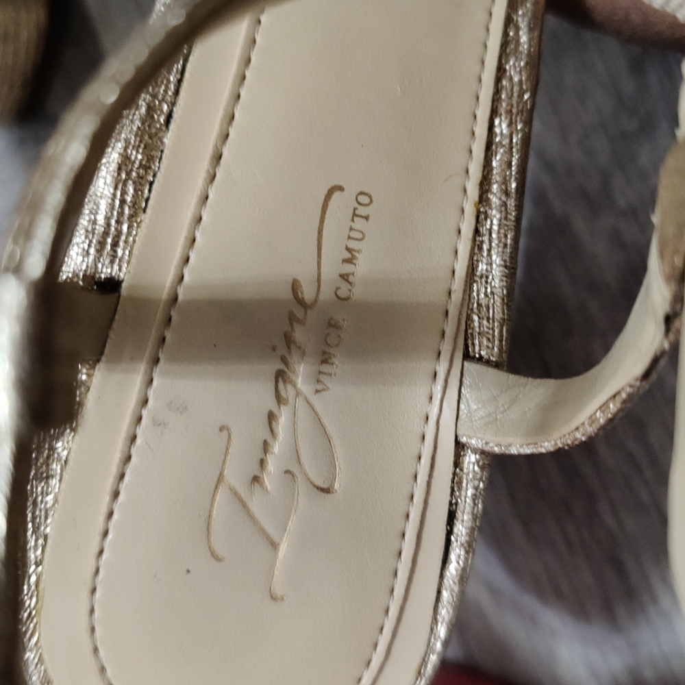 IMAGINE by Vince Camuto Gold Strappy Heels - Picture 3 of 5